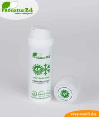 Sonnencreme LSF 45 - WINTER SONNE. Mineralischer Lichtschutz, UVA, UVB für den Wintersport - VEGAN und OHNE CHEMIE