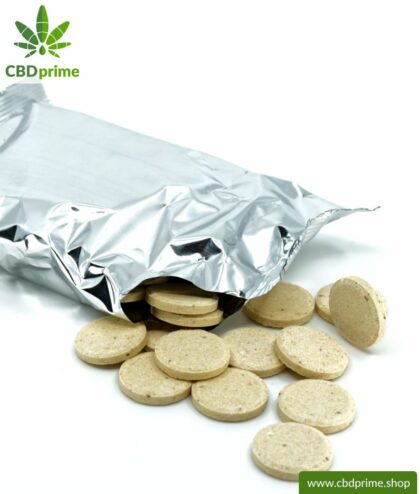 CBD LECKERLIES für Hunde. Futterergänzung in Form von Tabletten für die Fellnase. 176 mg CBD in 55 Pastillen. Ohne THC.