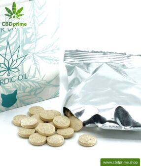 CBD Leckerlies für Katzen. Futterergänzung in Form von Tabletten / Pastillen für den Stubentiger.