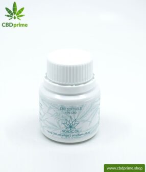 CBD Softgel Kapseln der Cannabis Pflanze mit 10 % CBD Anteil. Ohne THC.