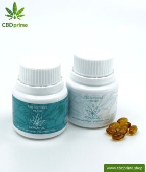 CBD Softgel Kapseln der Cannabis Pflanze von Nordic Oil. Ohne THC.