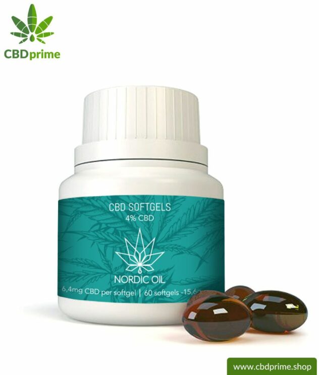 CBD Softgel Kapseln der Cannabis Pflanze mit 4 % CBD Anteil. Ohne THC.