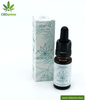 CBD Hanföl der Cannabis Pflanze mit 15 % CBD Anteil. Ohne THC.