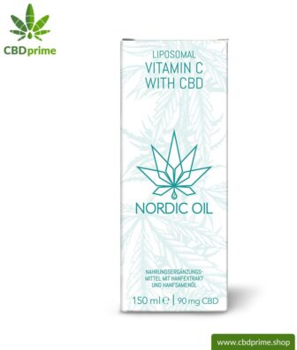 Liposomal Vitaminc C mit CBD (90mg CBD). Ideal für einen Monat mit 30 Portionen mit jeweils 3 mg CBD.