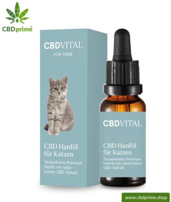 CBD Hanföl für Katzen | Unterstützende Wirkung für deine Katze mit 2,1 % CBD Anteil | Premium Hanföl mit natürlichem CBD-Gehalt | Biologisch produziert von CBD VITAL. Vegan.