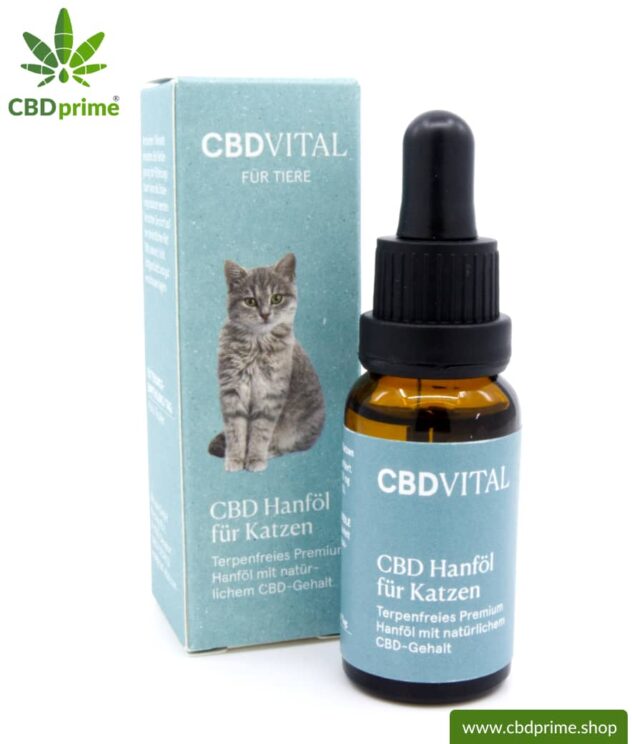 CBD Hanföl für Katzen | Unterstützende Wirkung für deine Katze mit 2,1 % CBD Anteil | Premium Hanföl mit natürlichem CBD-Gehalt | Biologisch produziert von CBD VITAL. Vegan.