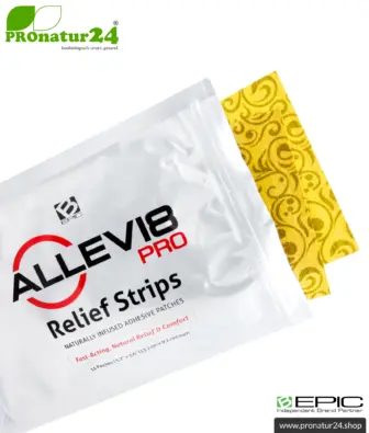 Hallo im Sommer mit CBDprime® 42 ALLEVI8 PRO Energiepflaster | Neuste Tape Technologie mit 15 Stück pro Packung | +1 Stück als Geschenk zum Kennenlernen pro Bestellung | ORIGINAL Relief Strips vom Erfinder Dr. Kim, Korea / B-EPIC