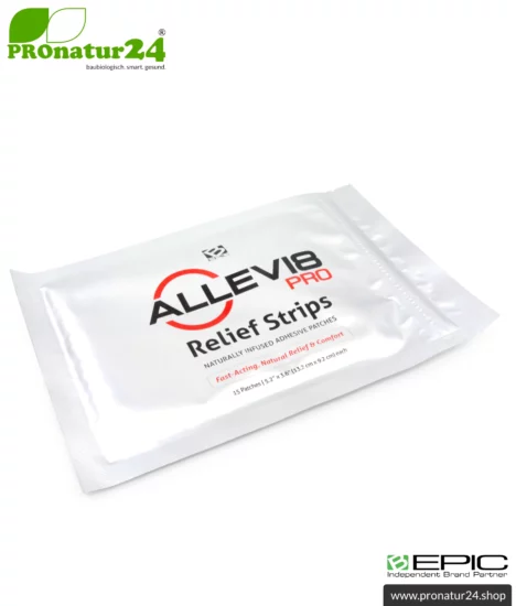 ALLEVI8 PRO Energiepflaster | Neuste Tape Technologie mit 15 Stück pro Packung | +1 Stück als Geschenk zum Kennenlernen pro Bestellung | ORIGINAL Relief Strips vom Erfinder Dr. Kim, Korea / B-EPIC